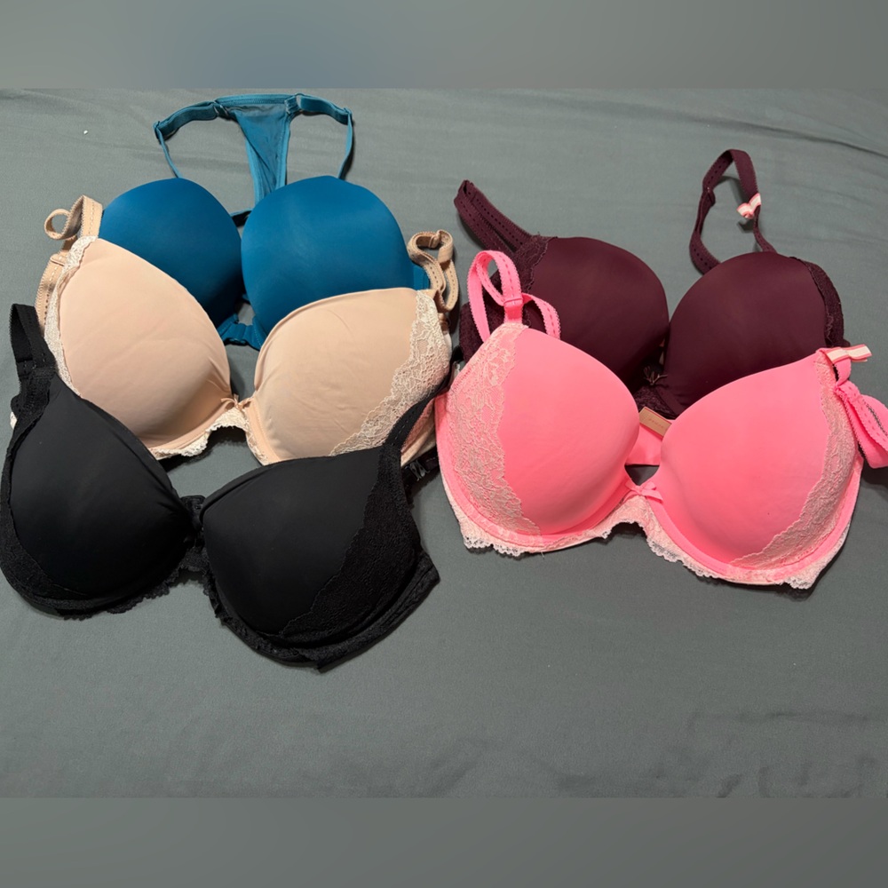 Bra Collection — Teal, Cream, Black, Pink, Burgundy